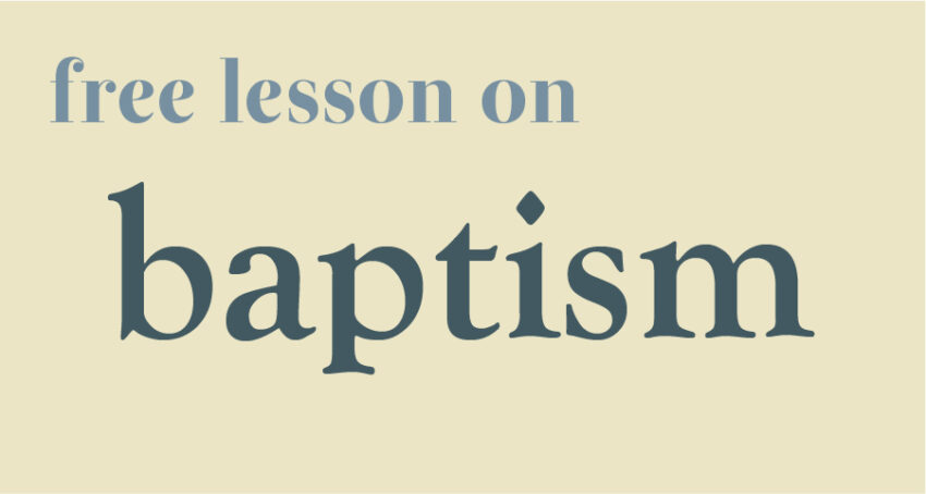 youth bible lesson on baptism